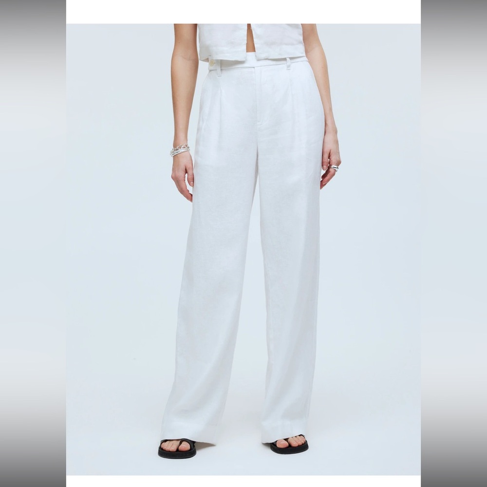 White linen pants